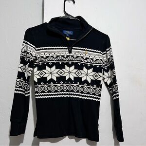 Ralph Lauren Black and White Zip-Up Sweater  :Box O: